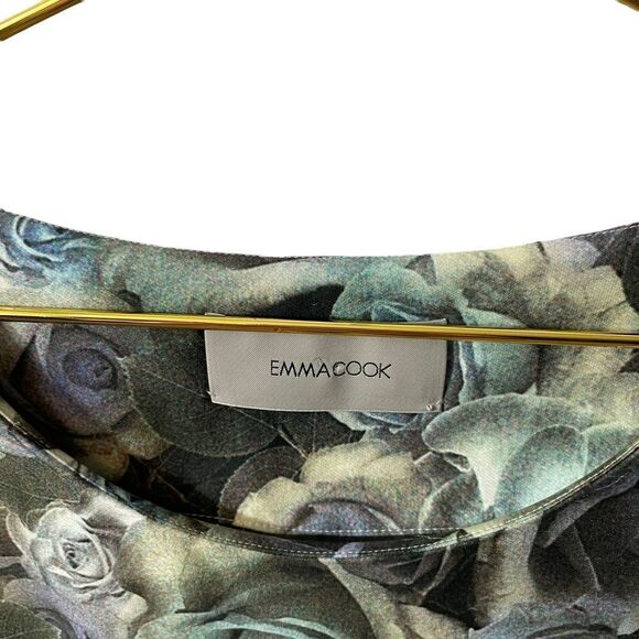 Emma Cook Rose Print Silk Blend Tunic Top Size 8 - Picture 3 of 7